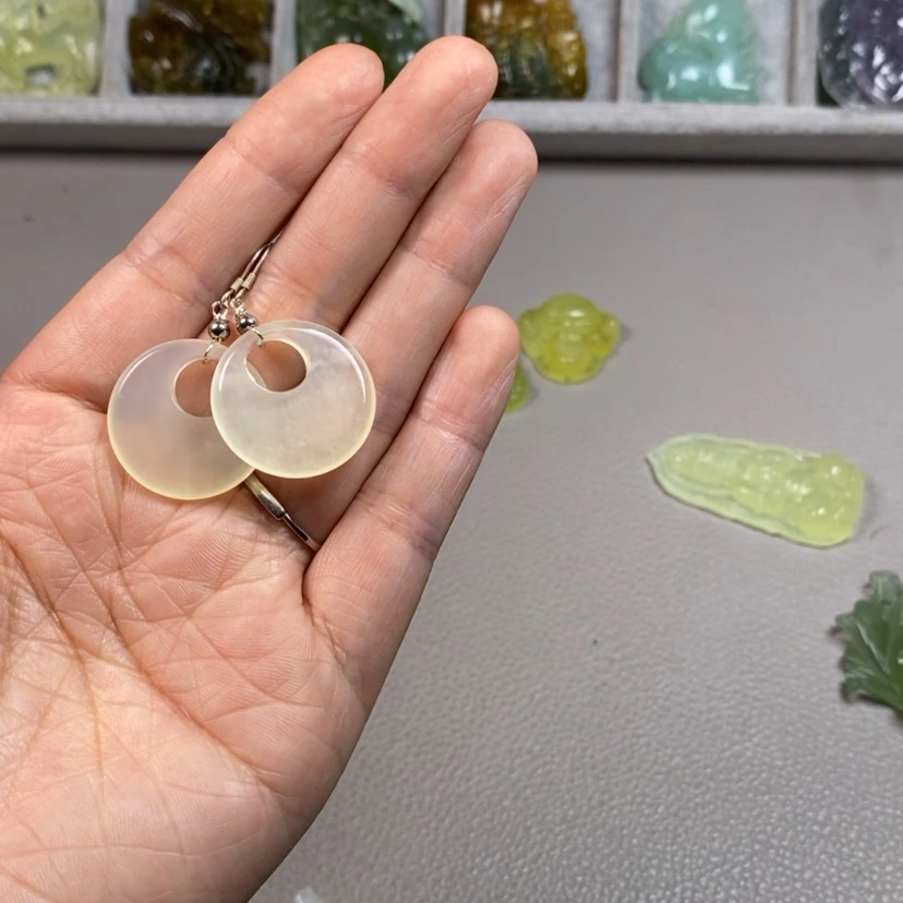 【闪购商品】未镶嵌蛇纹石玉挂件耳饰耳环项链