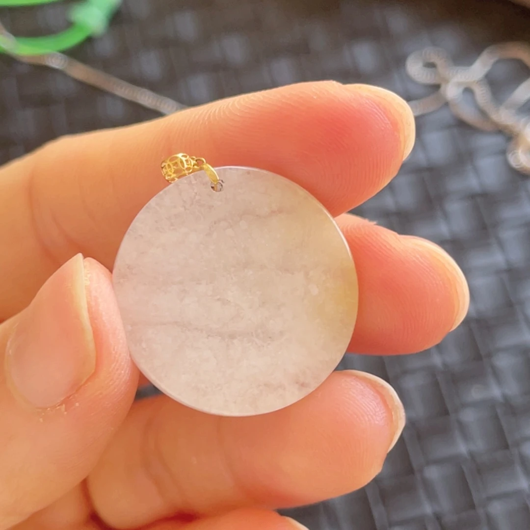 翡翠颈饰18K金镶嵌福利