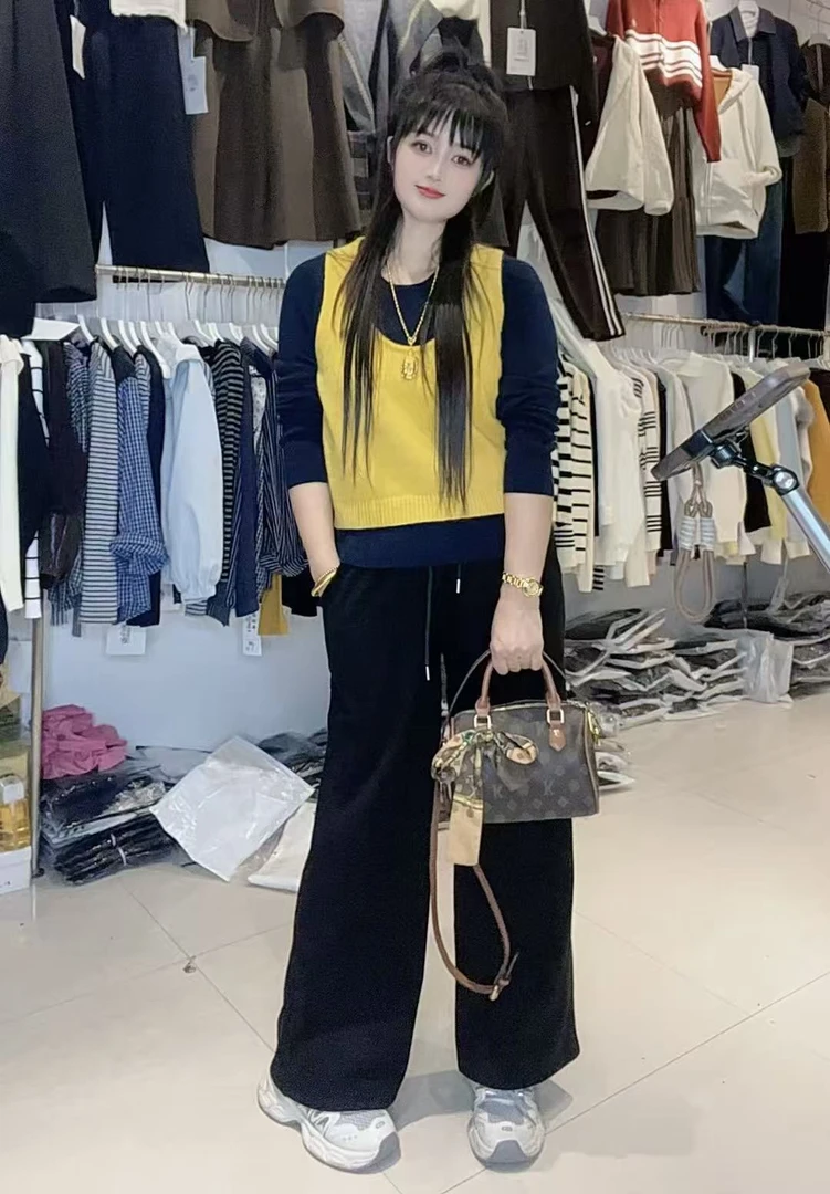 2025新款秋季高腰垂顺显瘦宽松慵懒风休直筒裤