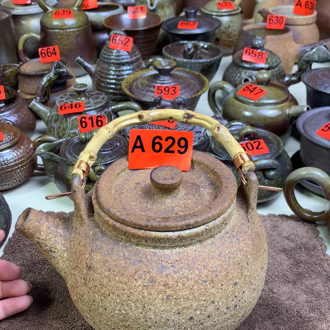 柴烧提梁壶1100毫升一物一拍