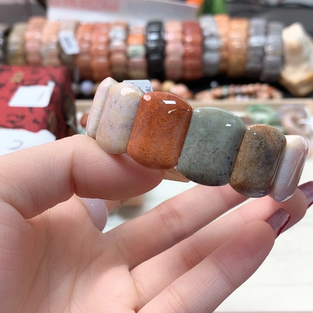 硅化珊瑚（珊瑚玉）手链未镶嵌阿*416