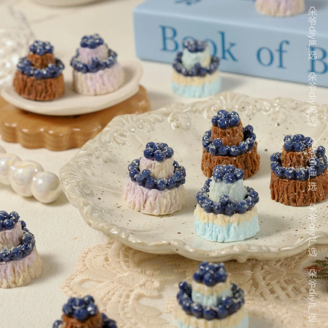 DUOYE/朵爷定制【蓝莓慕斯酸奶蛋糕-现H】diy树脂写实食玩配件摆件