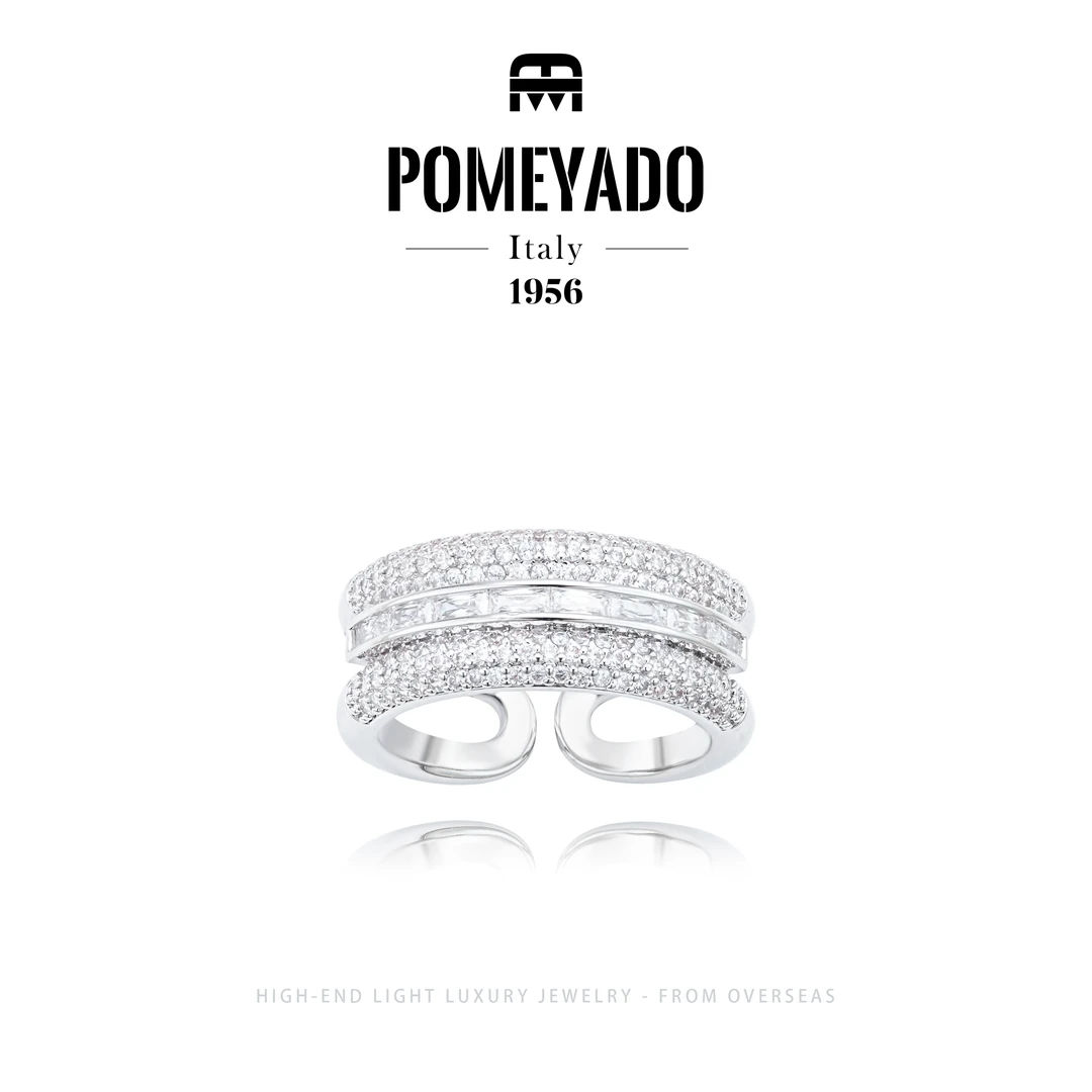 【银河礼冠】Pomeyado秋冬新品满镶银色开口戒F0506