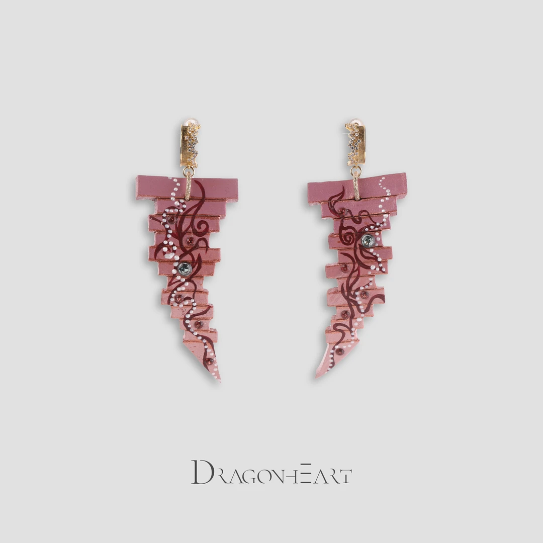 非金属皮质耳饰 落霞栈·耳环龙心灵魂美学原创手绘牛皮饰品A2887