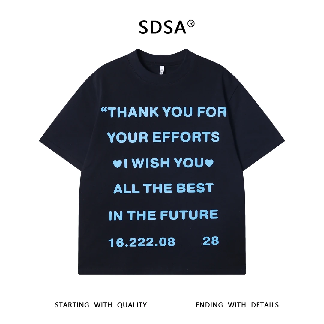 夏季高级感新款美式潮牌撞色印花字母短袖T恤小众设计百搭上衣