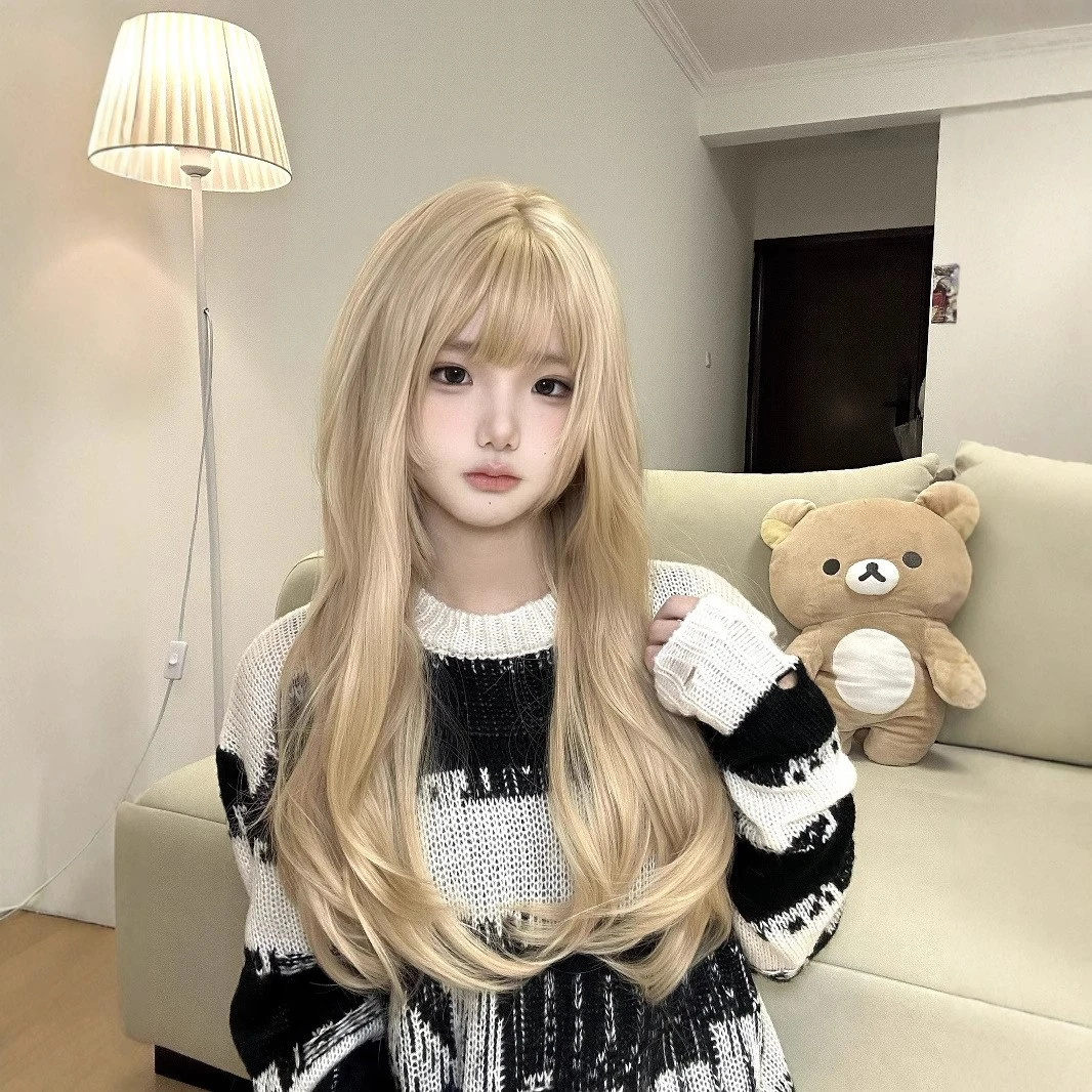 纤韵佳人假发女白金色自然大波浪甜妹Lolita长卷发jk少萝全头套