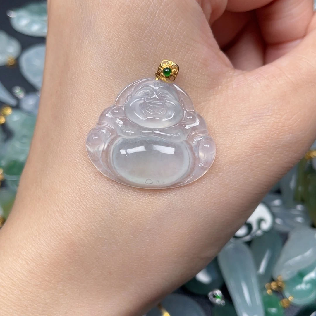 翡翠颈饰18K金镶嵌翡翠