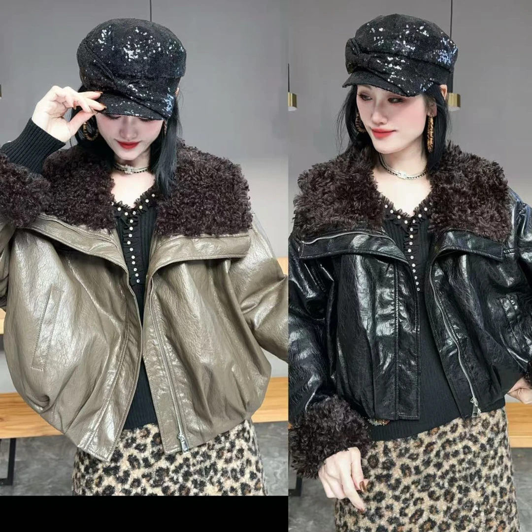 【YJ·原创】2026冬季新款宽松百搭显瘦加厚毛领小款外套女 YY3957