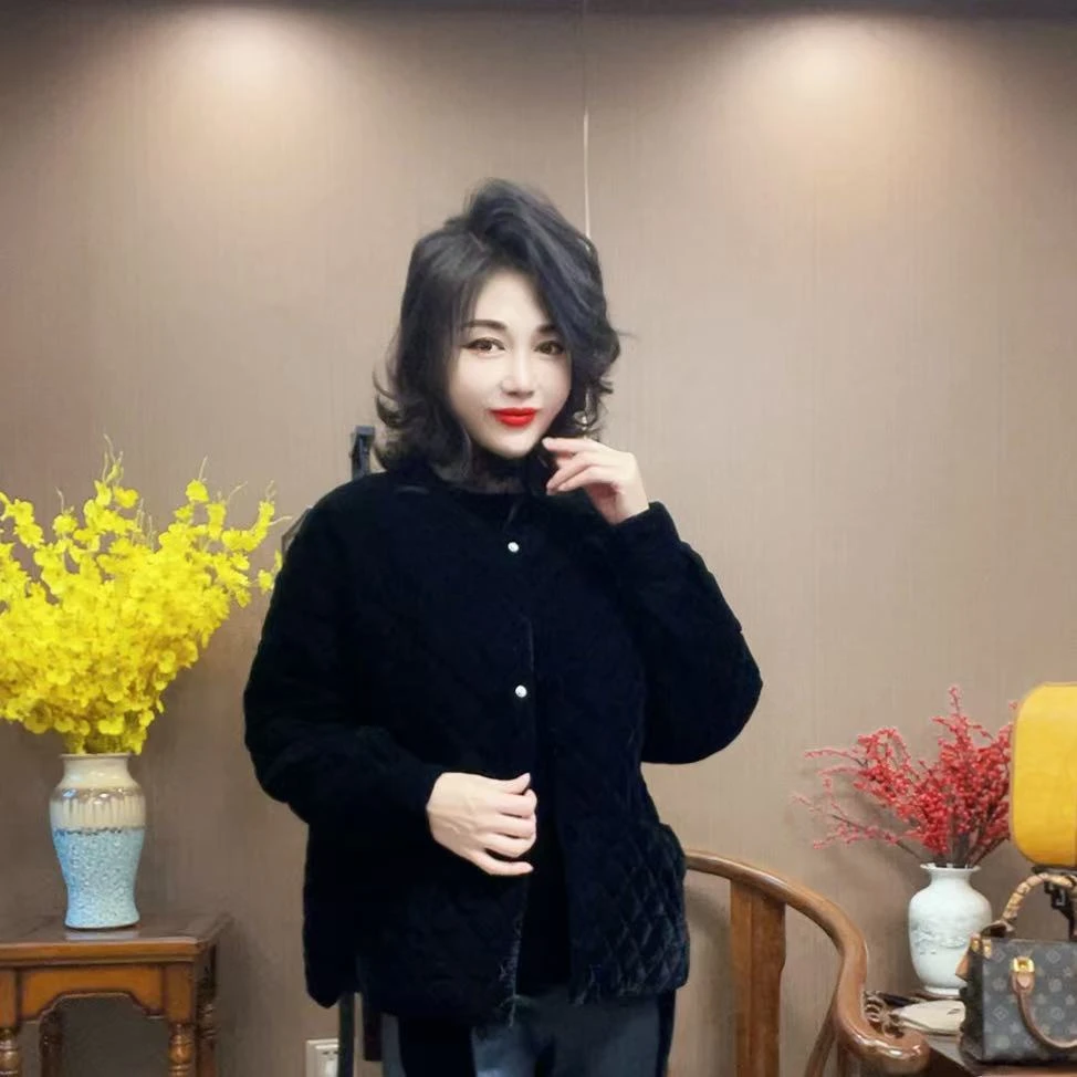 【峰姐优品】8089【QJ】爆款短款丝绒棉服