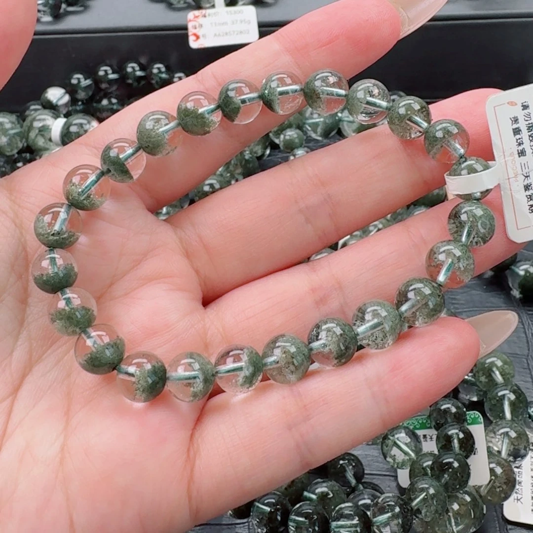 未镶嵌手链水晶绿幽灵聚宝盆7.6mm