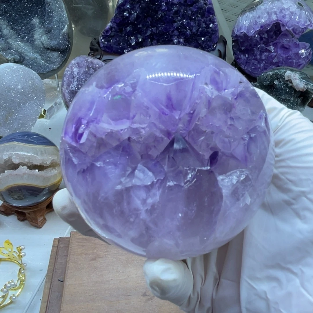 紫晶大型摆件（非配饰）银S925镶嵌