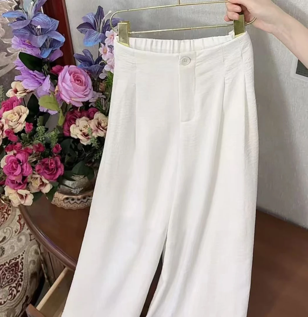 【早拍早发+运费险】高腰莱赛尔亚麻阔腿裤夏季慵懒风垂感显瘦长裤