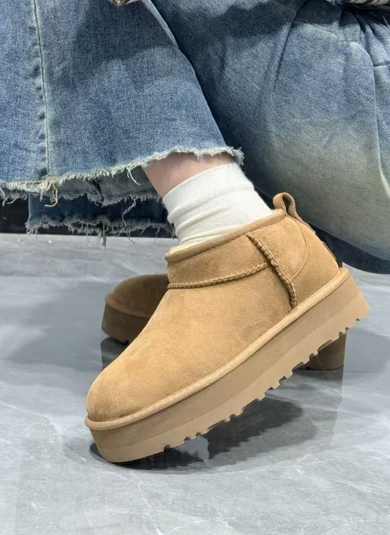 【3cm冬雨】桑坡羊皮毛一体雪地靴时尚保暖经典百搭