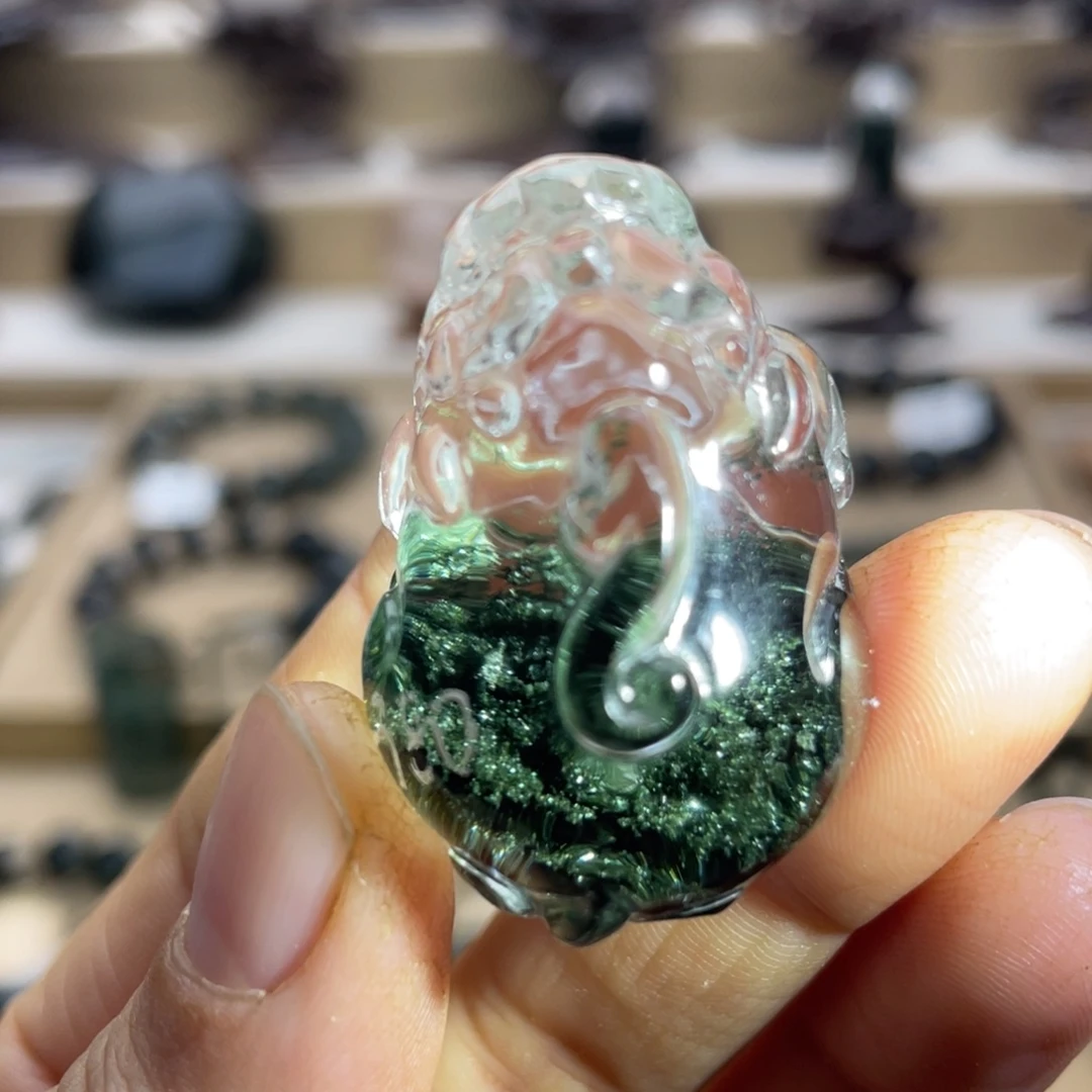 水晶颈饰未镶嵌绿幽灵貔貅