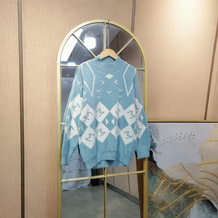 AE987孕妇蓝色毛衣90-130