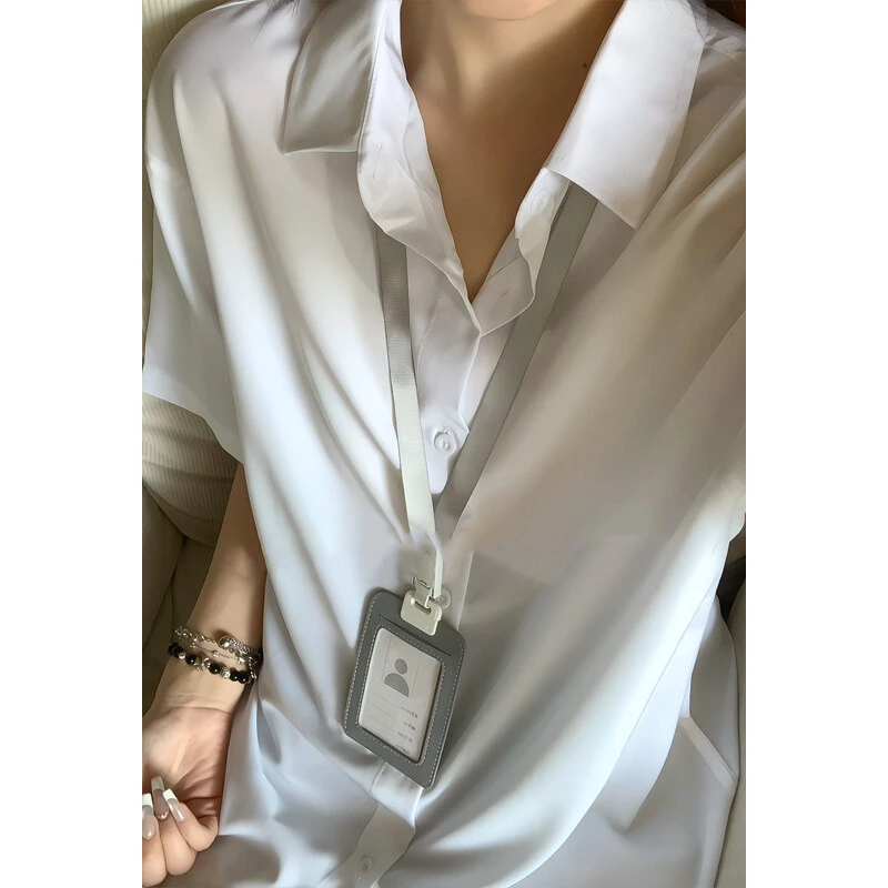 黑色冰丝短袖衬衫男夏季潮牌薄款宽松休闲衬衣高级感叠穿防晒外套