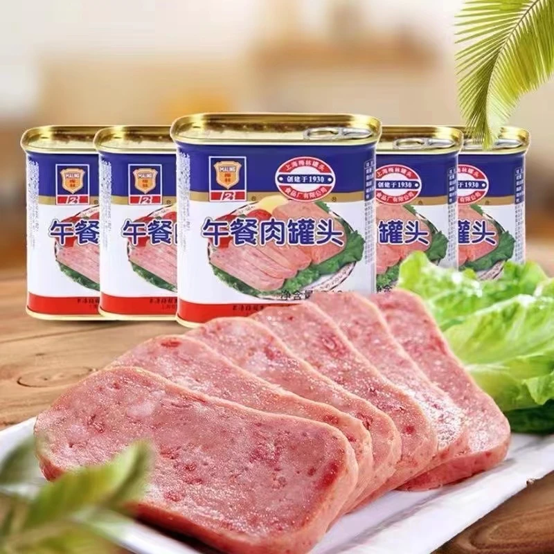 上海梅林午餐肉罐头(新老包装随机发) 340g*3/6/24罐