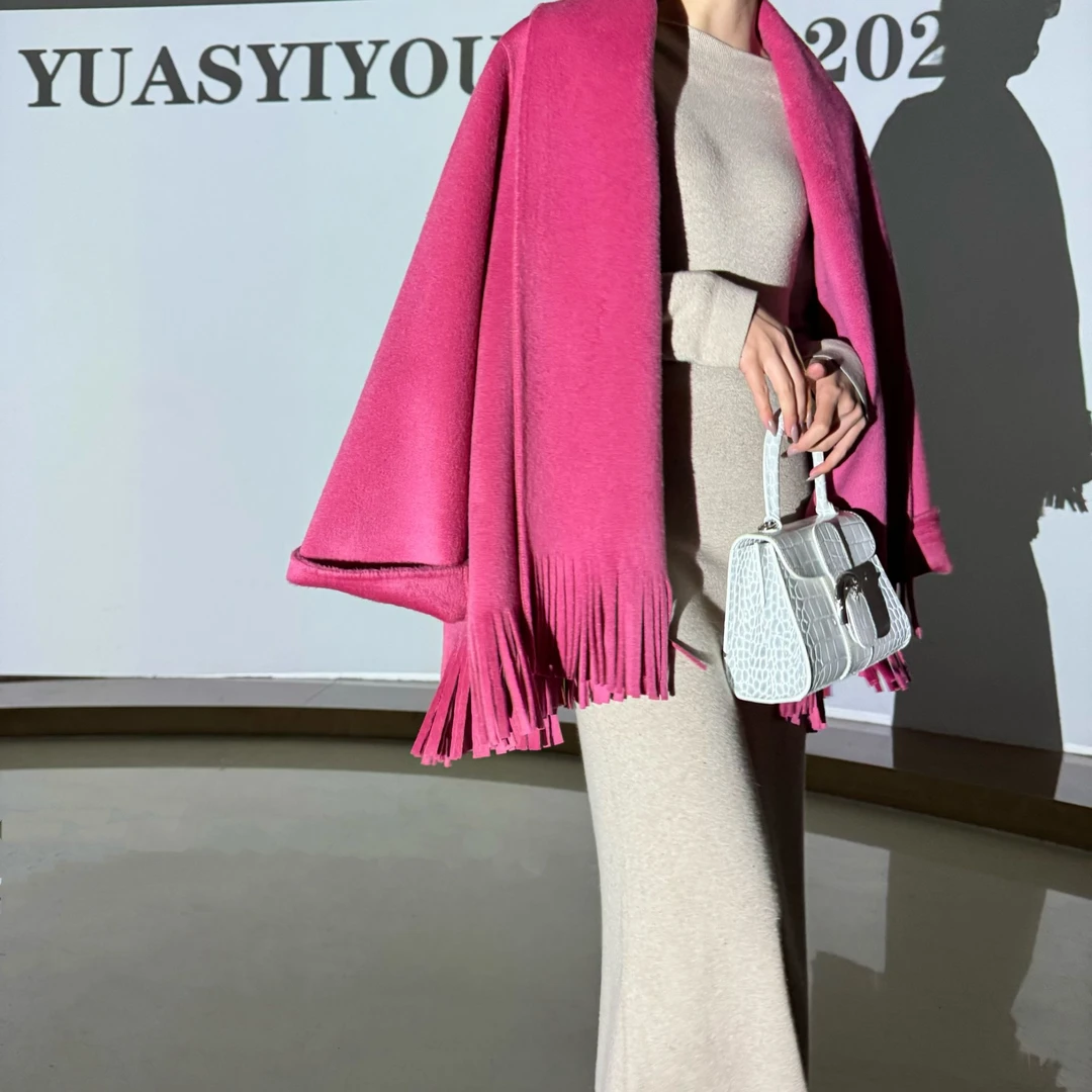 [X Y]| “银河羊驼”加厚纯色流苏设计款外套