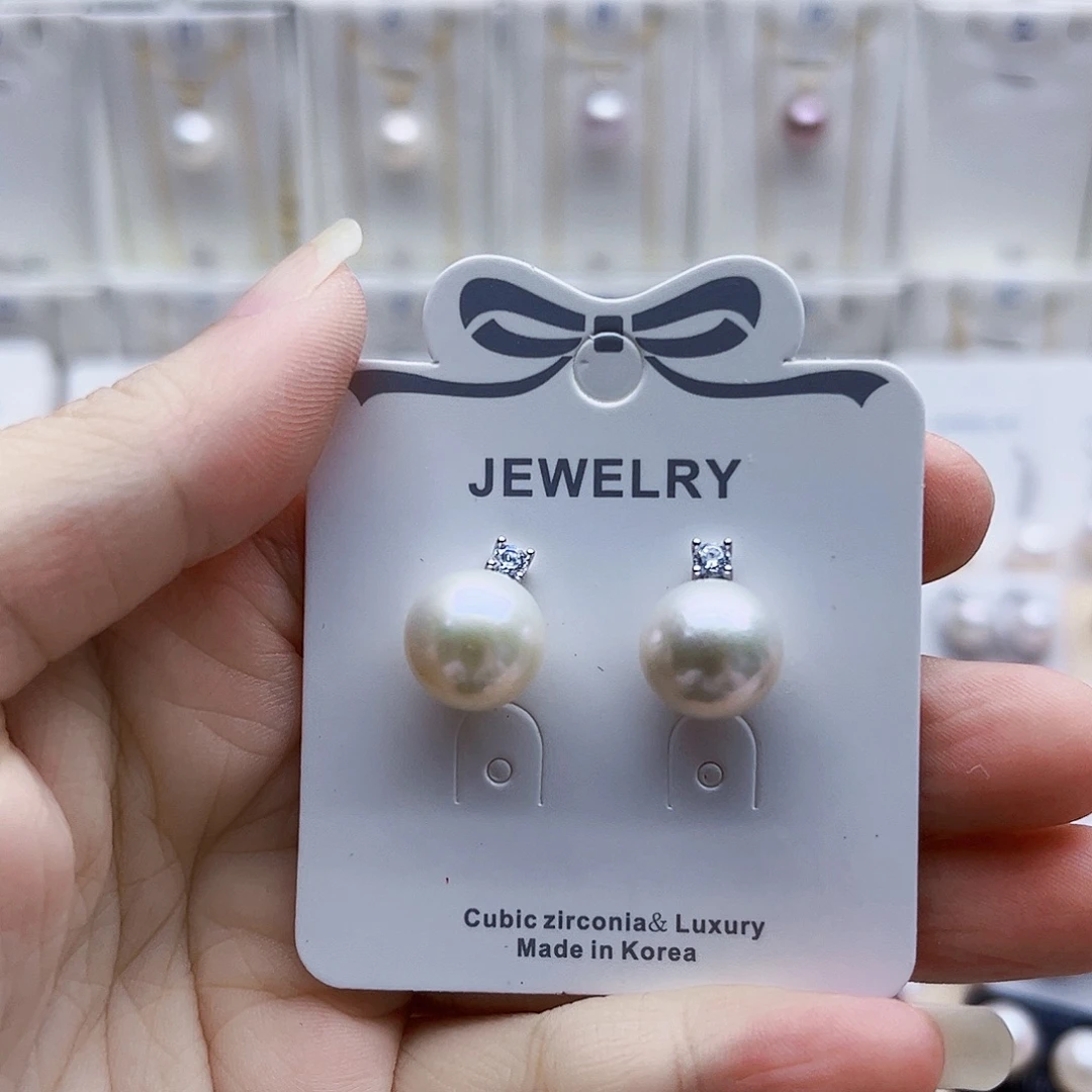 耳饰银S925镶嵌淡水珍珠11.2