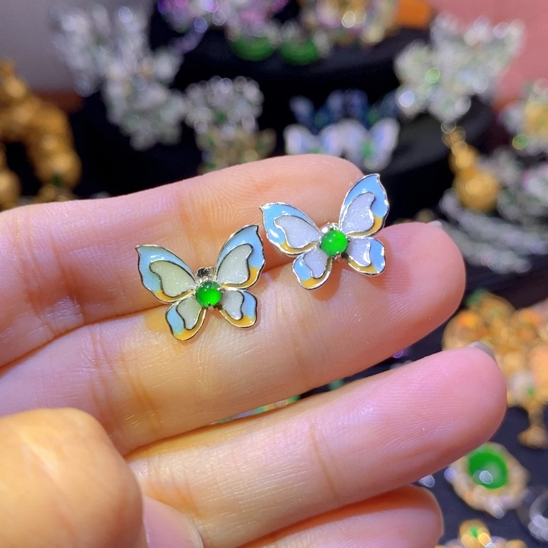 翡翠银S925镶嵌颈饰天然