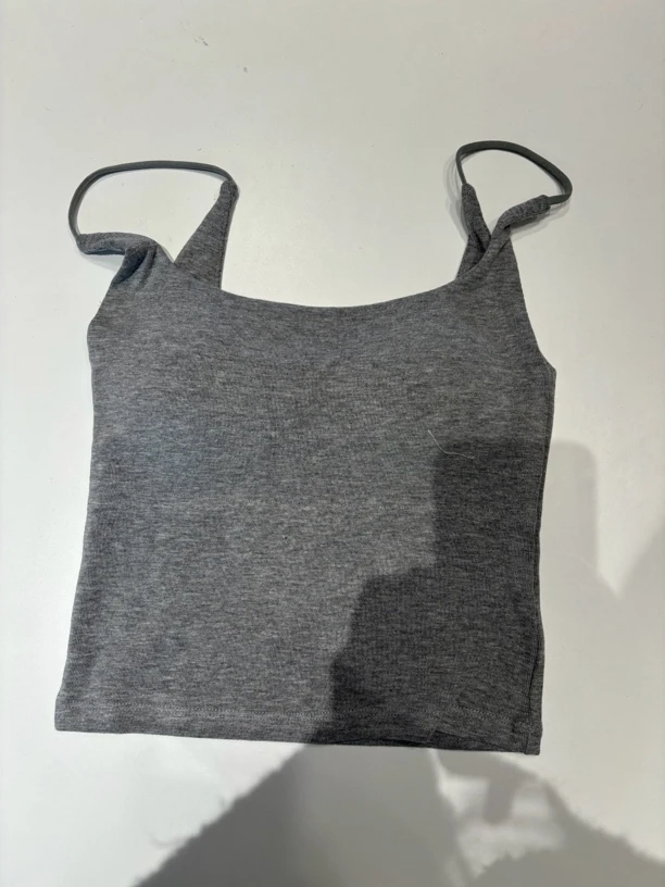 【PLJJ】小众定制款灰色带胸垫基础百搭吊带 no退