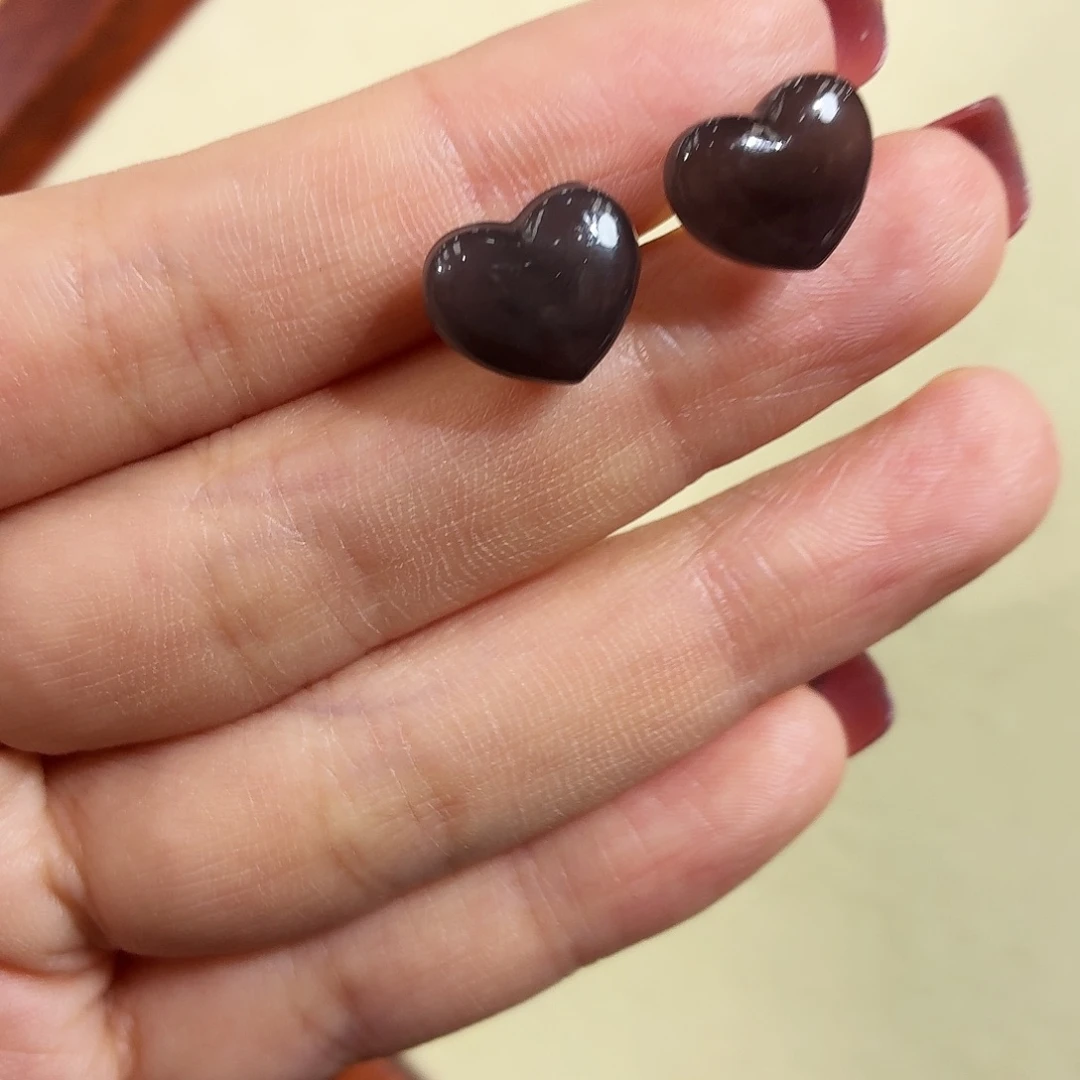 和田玉18K金镶嵌耳饰