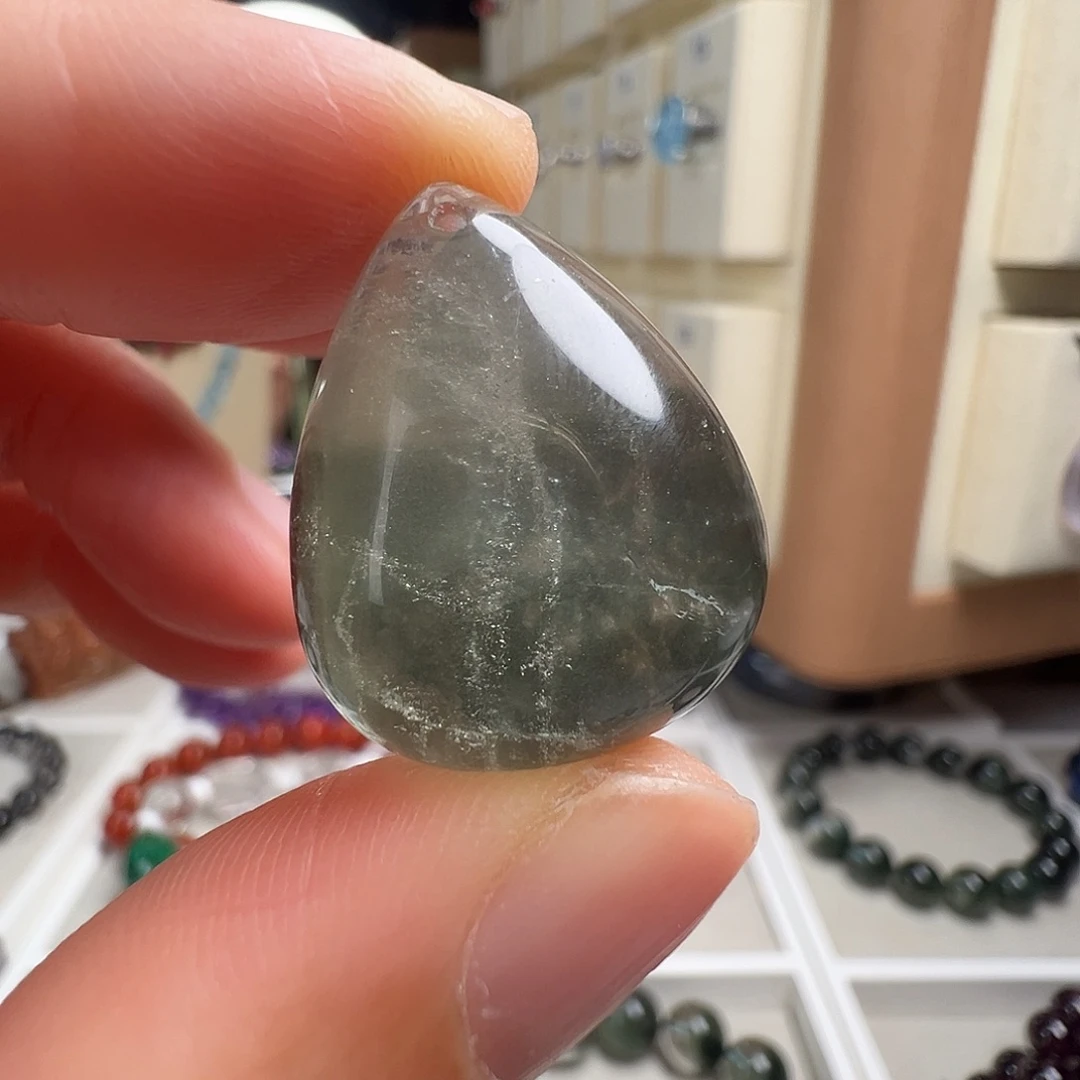 银S925镶嵌水晶颈饰天然幽灵水晶