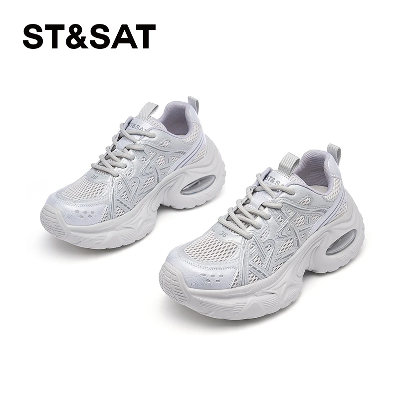 星期六老爹鞋厚底2025新款秋季透气时尚休闲鞋女款休闲鞋百搭系带