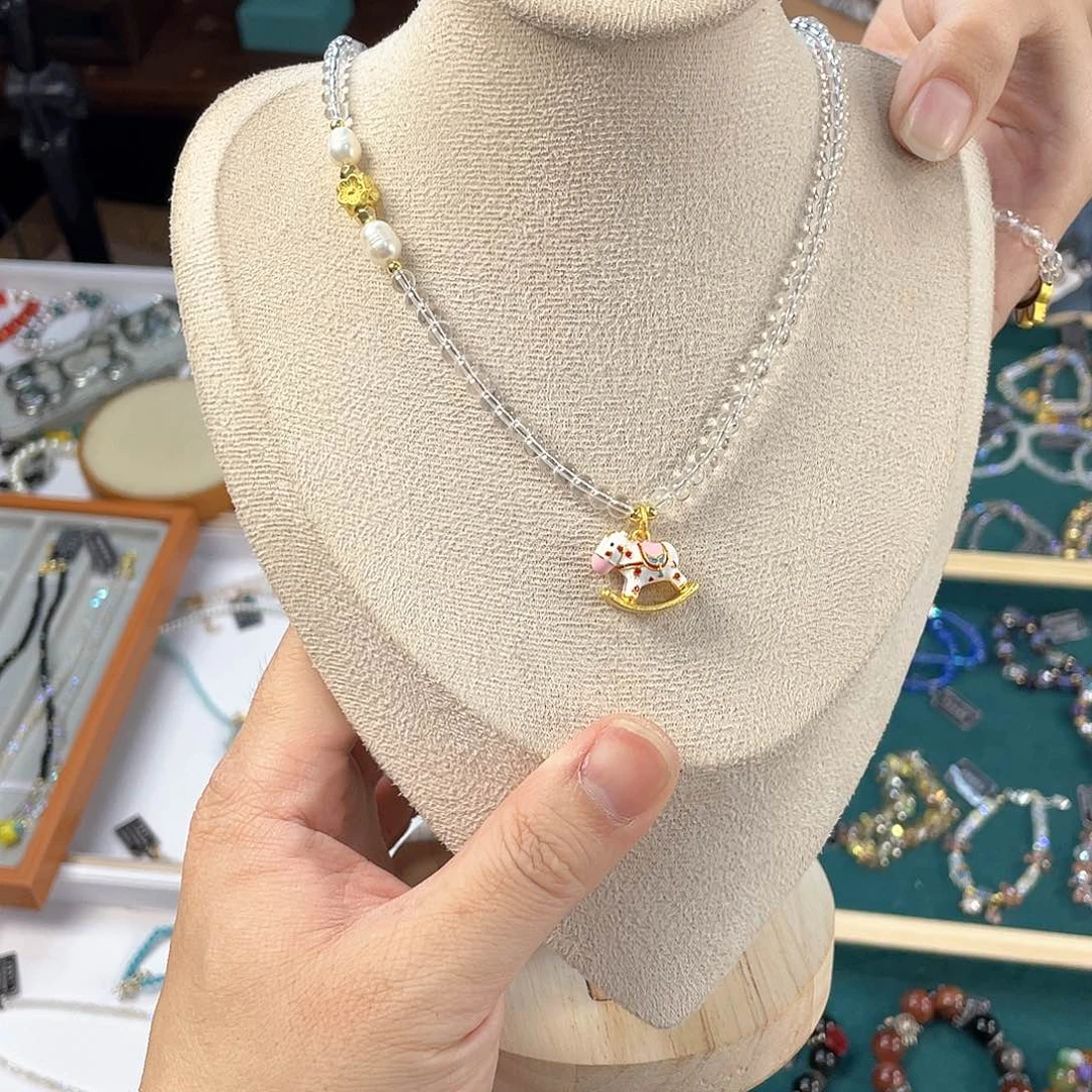 水晶手链银S925镀金镶嵌