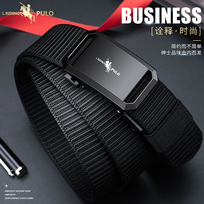 男款帆布简约自动扣耐用休闲年轻人高档尼龙腰带高级感轻奢经典款