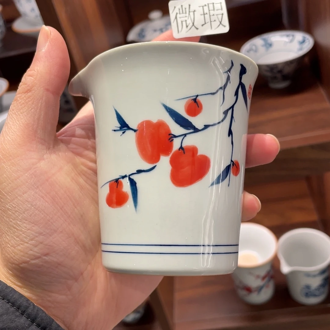 釉下手绘茶具微瑕