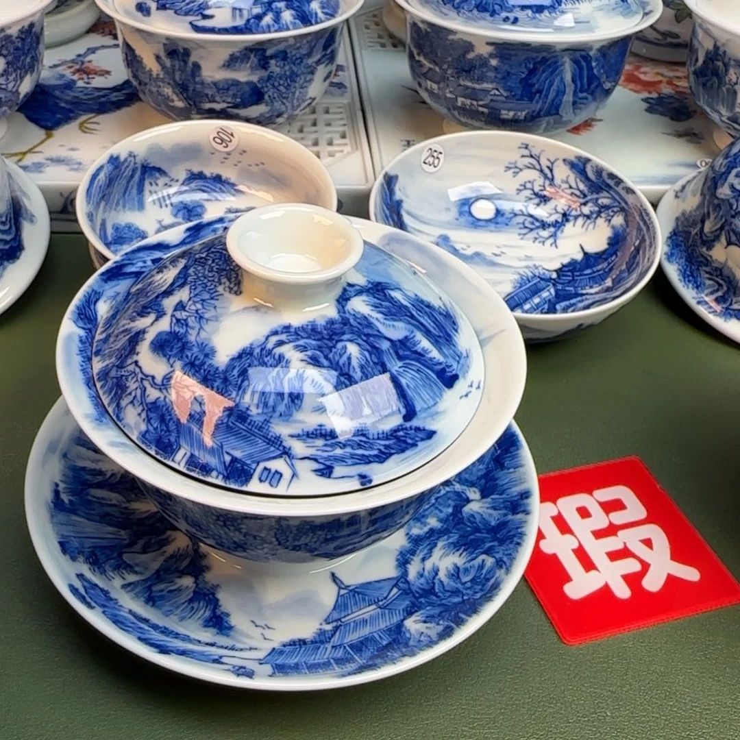 陶抖音闪购纯手工手绘盖子坡托裂116