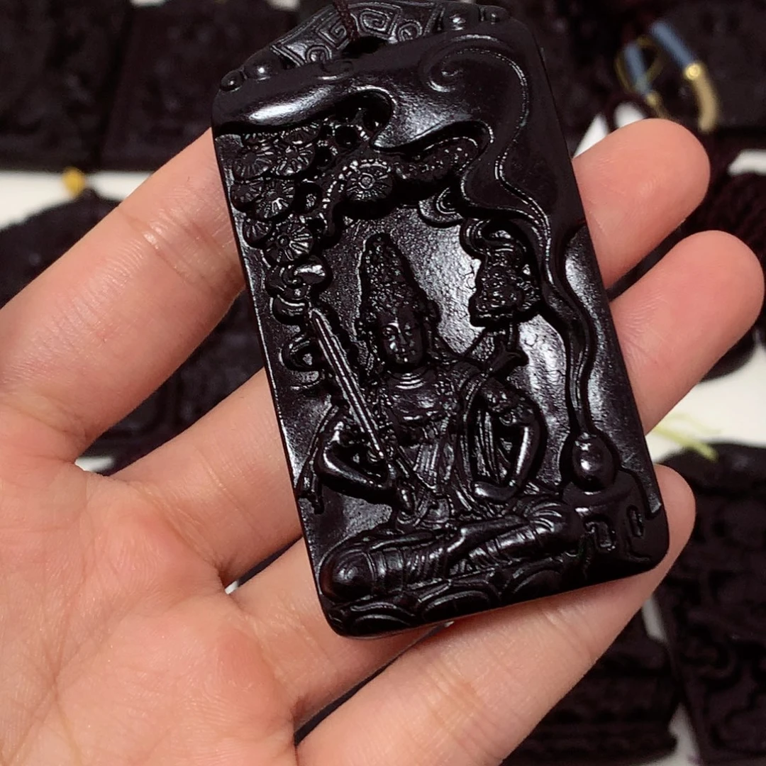 天然缅甸a货钢琴黑挂件