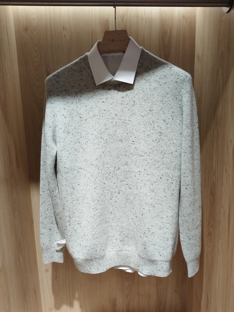 JGYR016款花式点子纱低圆领套衫