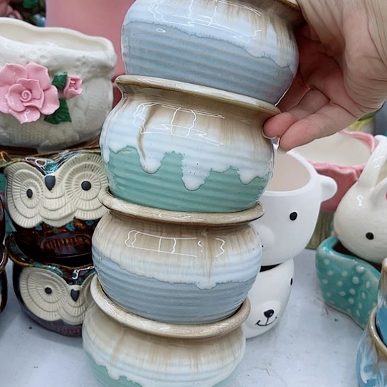 多肉绿植陶瓷花盆9.9包邮