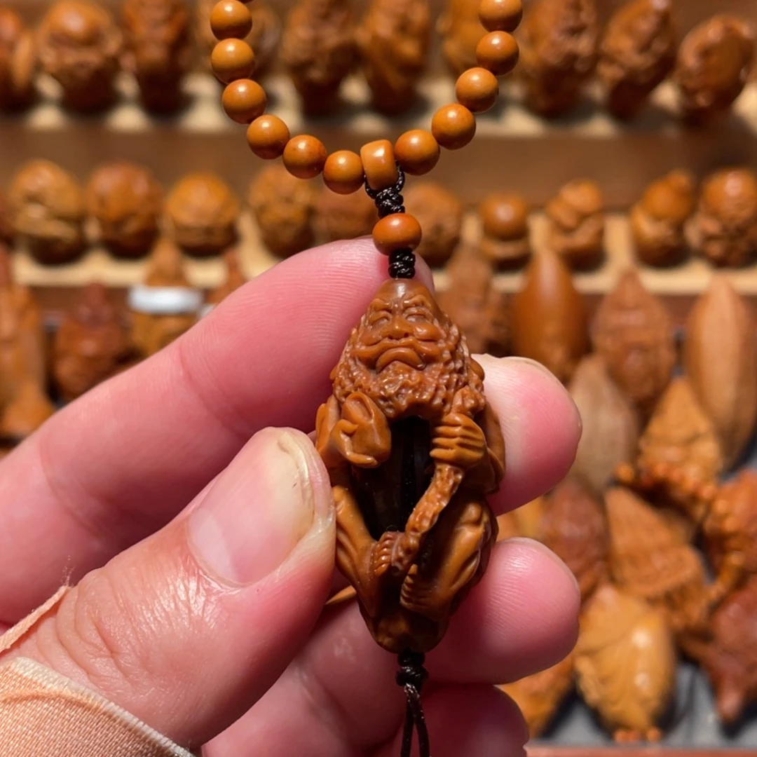 橄榄核手串/手链镂空达摩微花