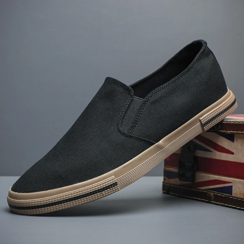 2025夏季新款男鞋懒人一脚蹬驾车透气男士冰丝老北京布鞋休闲板鞋