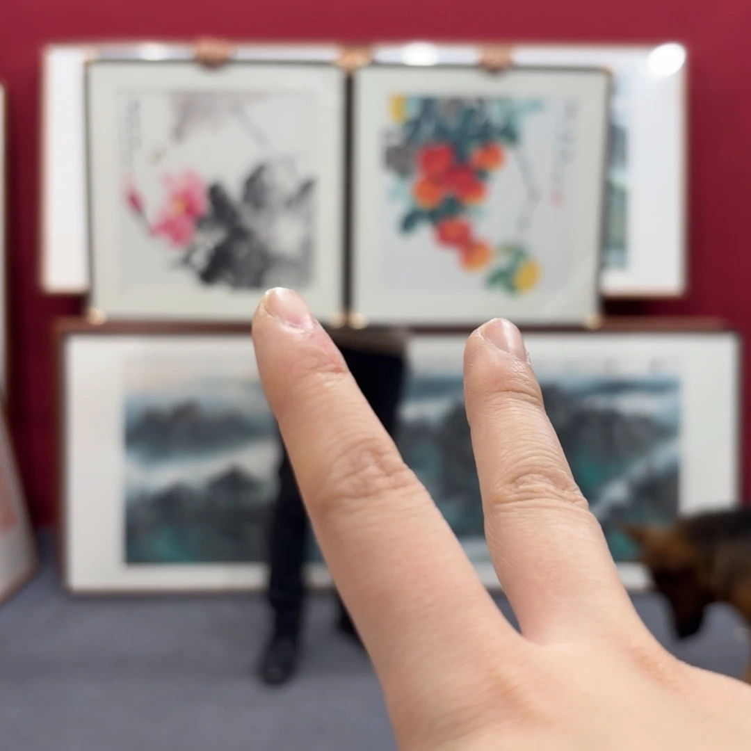 国画带框绘画作品