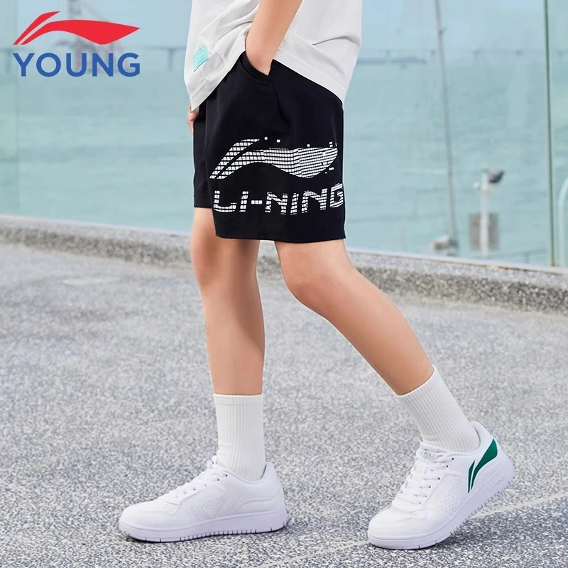 李宁儿童运动短裤夏季新款男童宽松舒适透气潮流五分裤中大童短裤