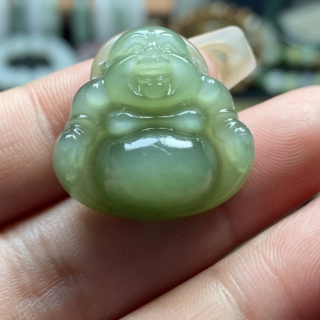 和田玉18K金镶嵌颈饰