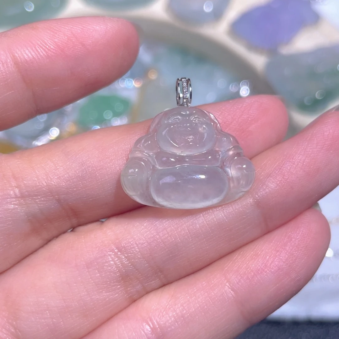 颈饰18K金镶嵌翡翠翡翠