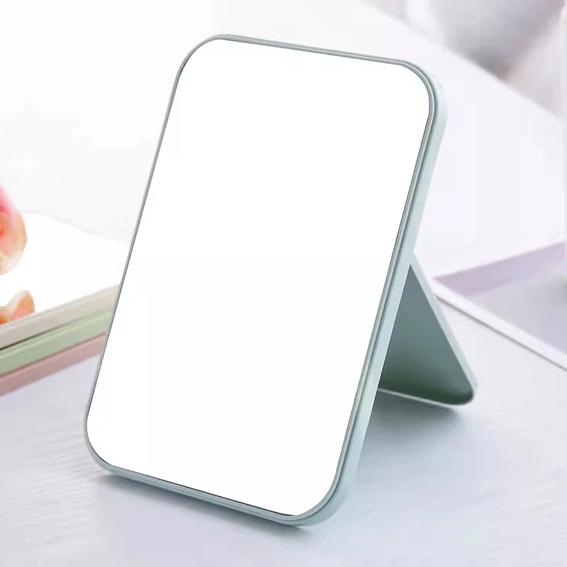 高清单面化妆镜子台式梳妆 镜子美容公主镜折叠方镜子桌面随身镜