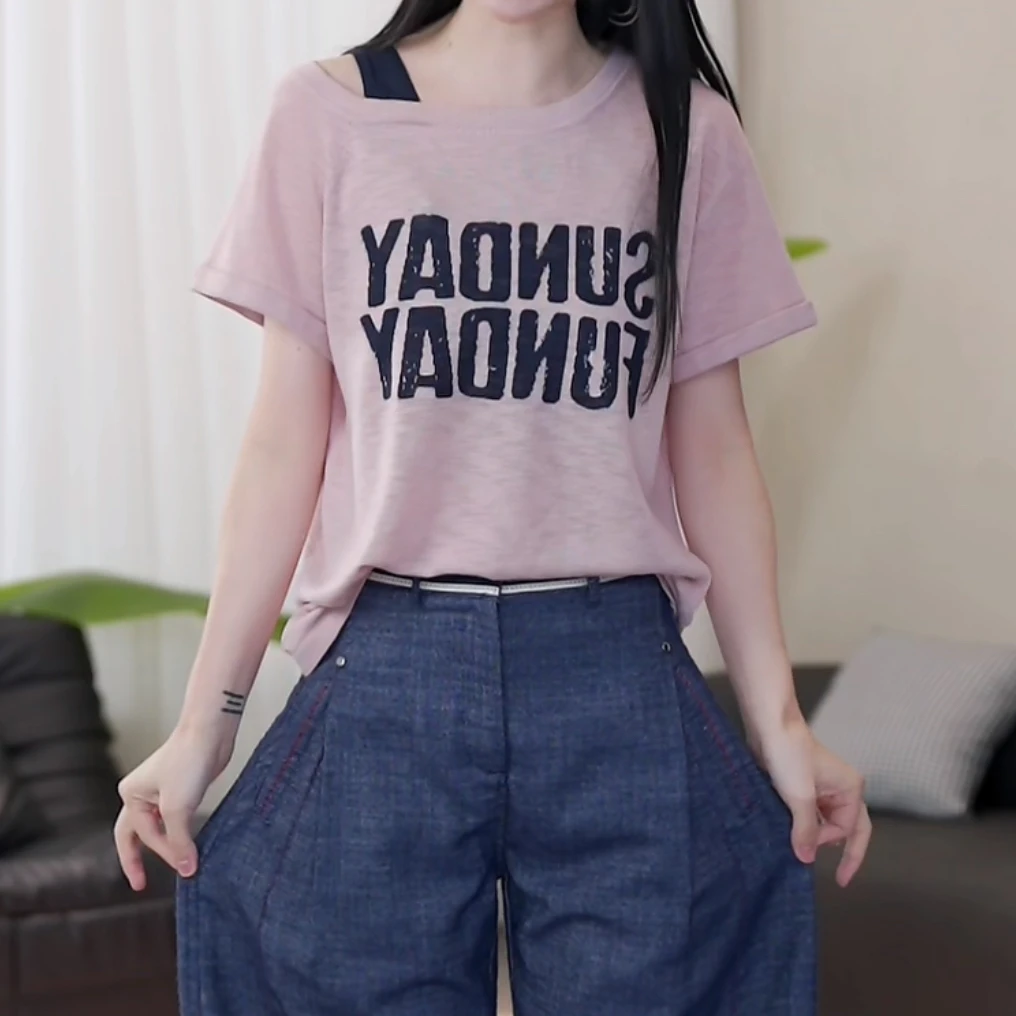 洋气时尚休闲印花针织衫2025夏季新款气质通勤休闲时尚百搭上衣