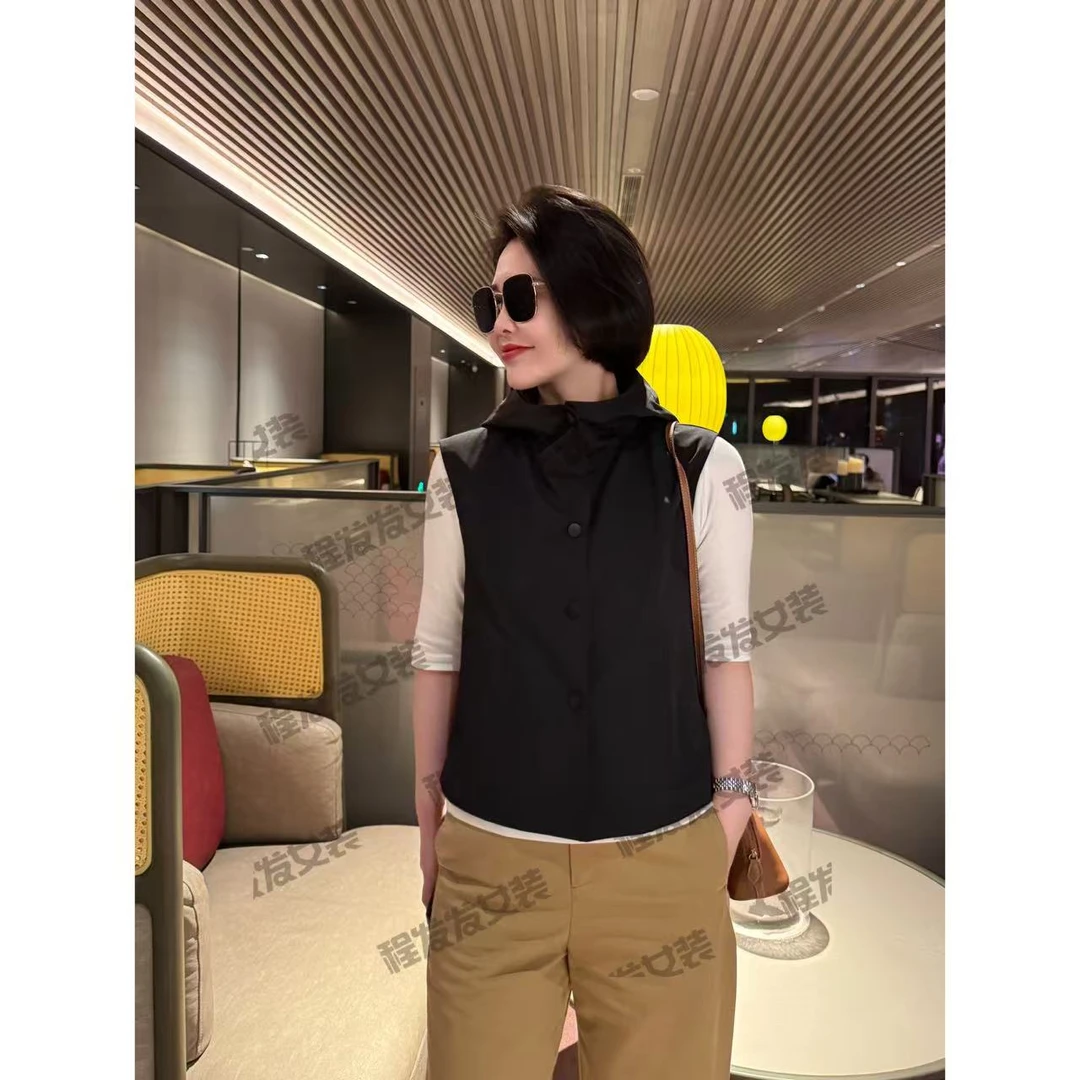 【程发发】（尘圆）时尚休闲外穿连帽马甲F1902