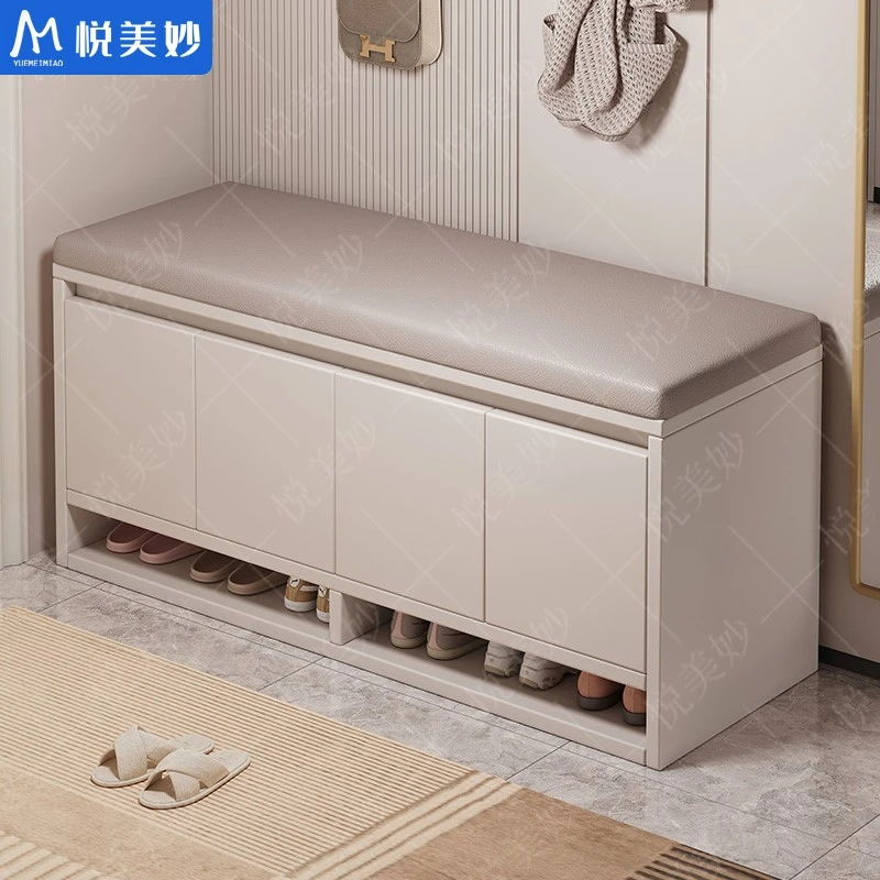换鞋凳家用门口可坐式穿鞋凳进门凳入户鞋柜坐凳一体软包坐垫鞋架
