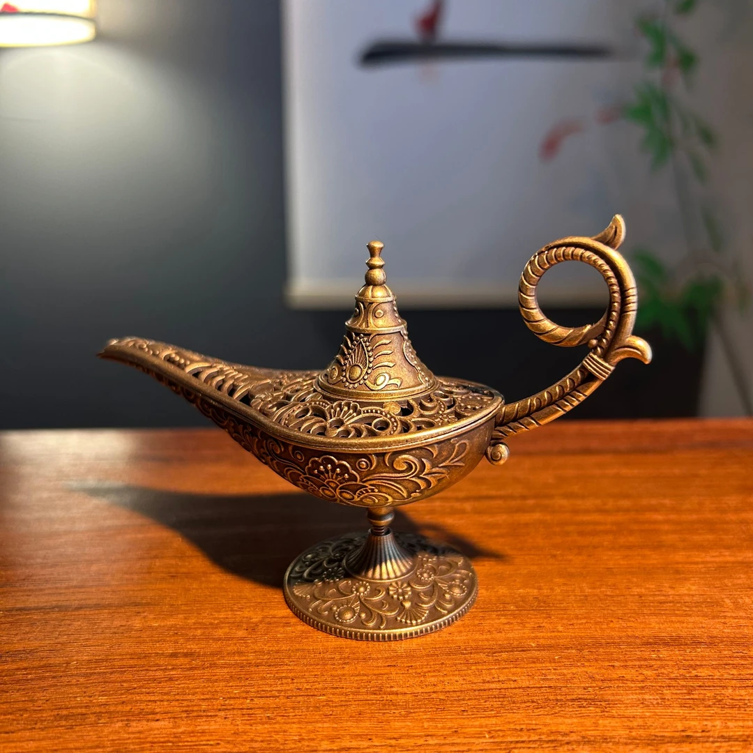 阿拉丁神灯香炉 铜合金 家居摆件 室内香炉  慕禾香堂