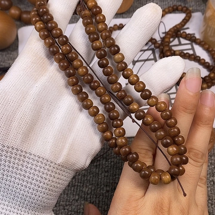 檀香木手串/手链老山檀香黑肉土埋老料6/7/108沉水微瑕