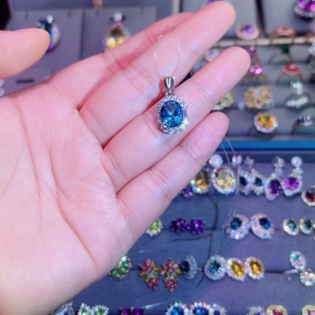 吊坠(赠链)银S925镶嵌托帕石