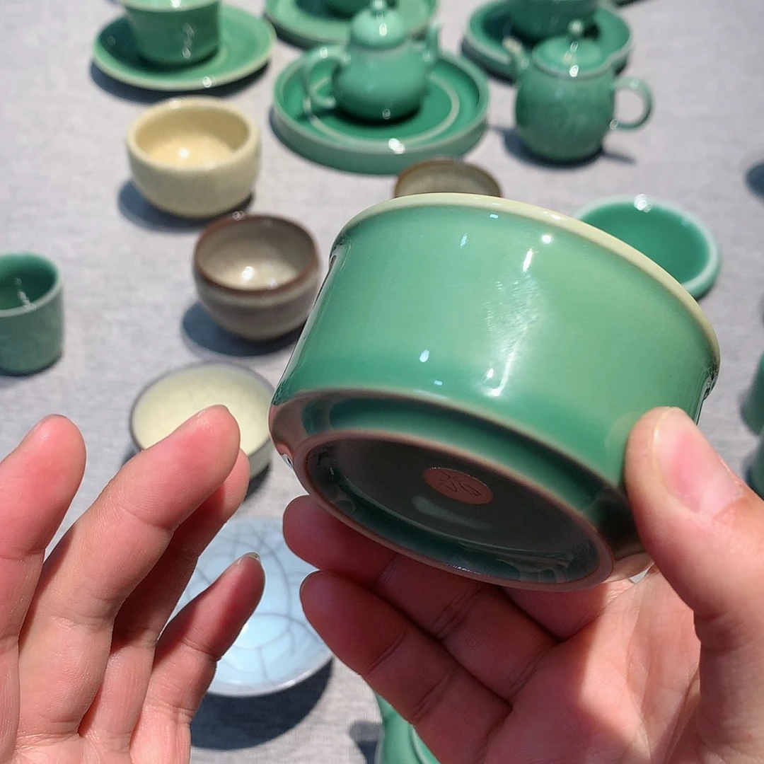 国***星龙泉青瓷茶具杯子