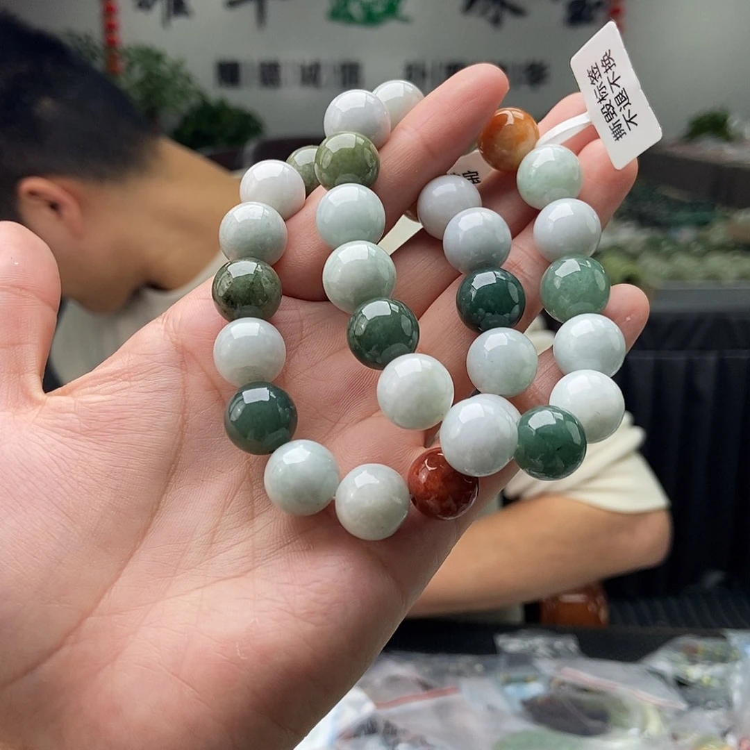 翡翠手串未镶嵌颜色多样性发拍一发一